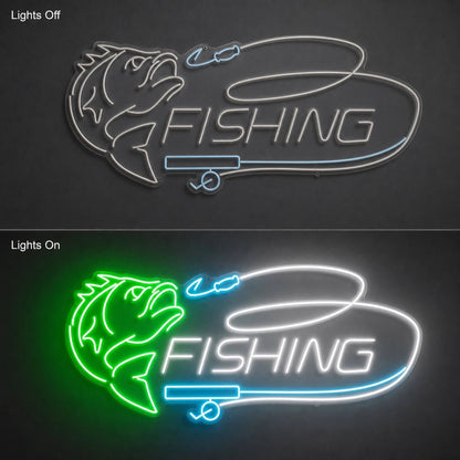 Fishing Rod And Fish LED Neon Sign - Shineneon