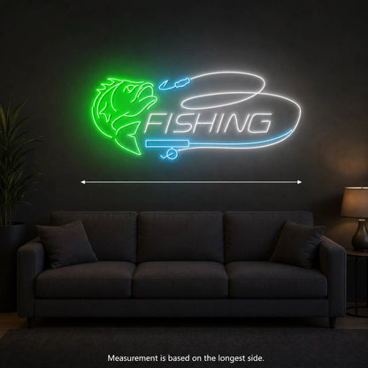Fishing Rod And Fish LED Neon Sign - Shineneon