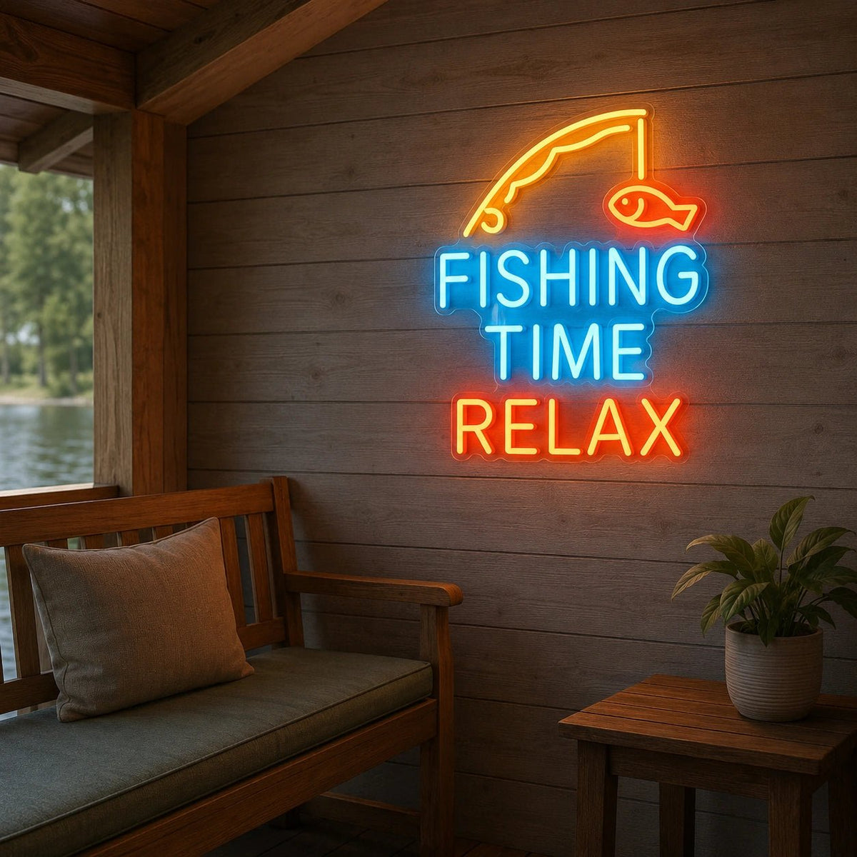 Fishing Time Relax LED Neon Sign - Shineneon