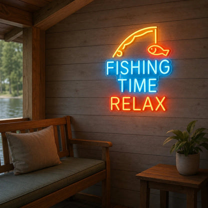 Fishing Time Relax LED Neon Sign - Shineneon