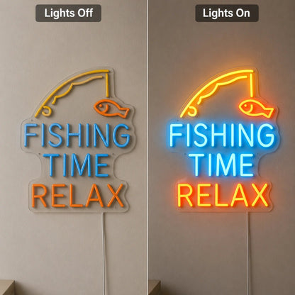 Fishing Time Relax LED Neon Sign - Shineneon