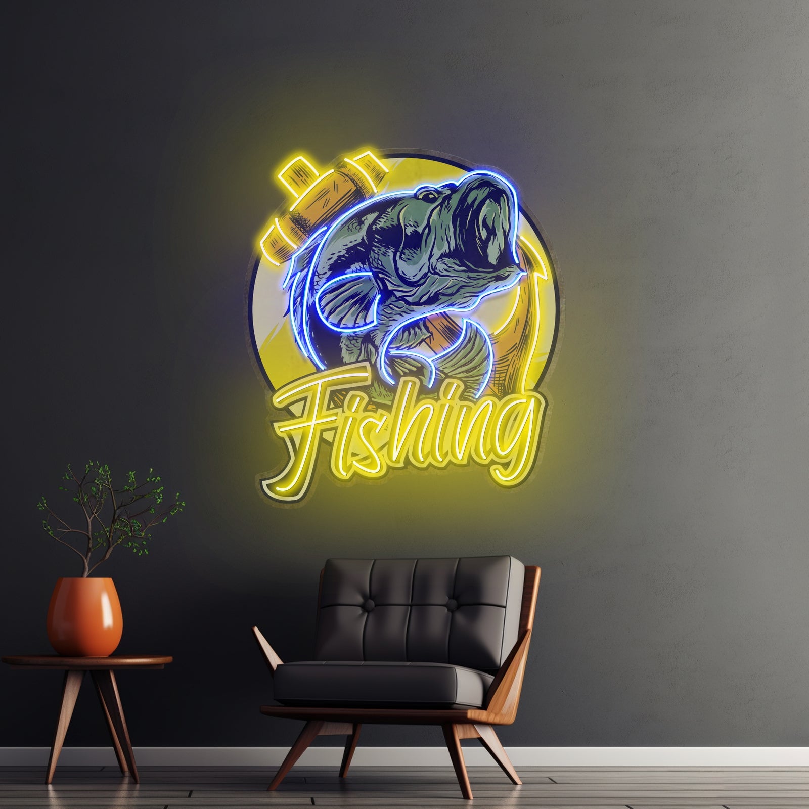 Fishing With A Large Anchor Led Neon Sign Light Custom Led Signs - Shineneon