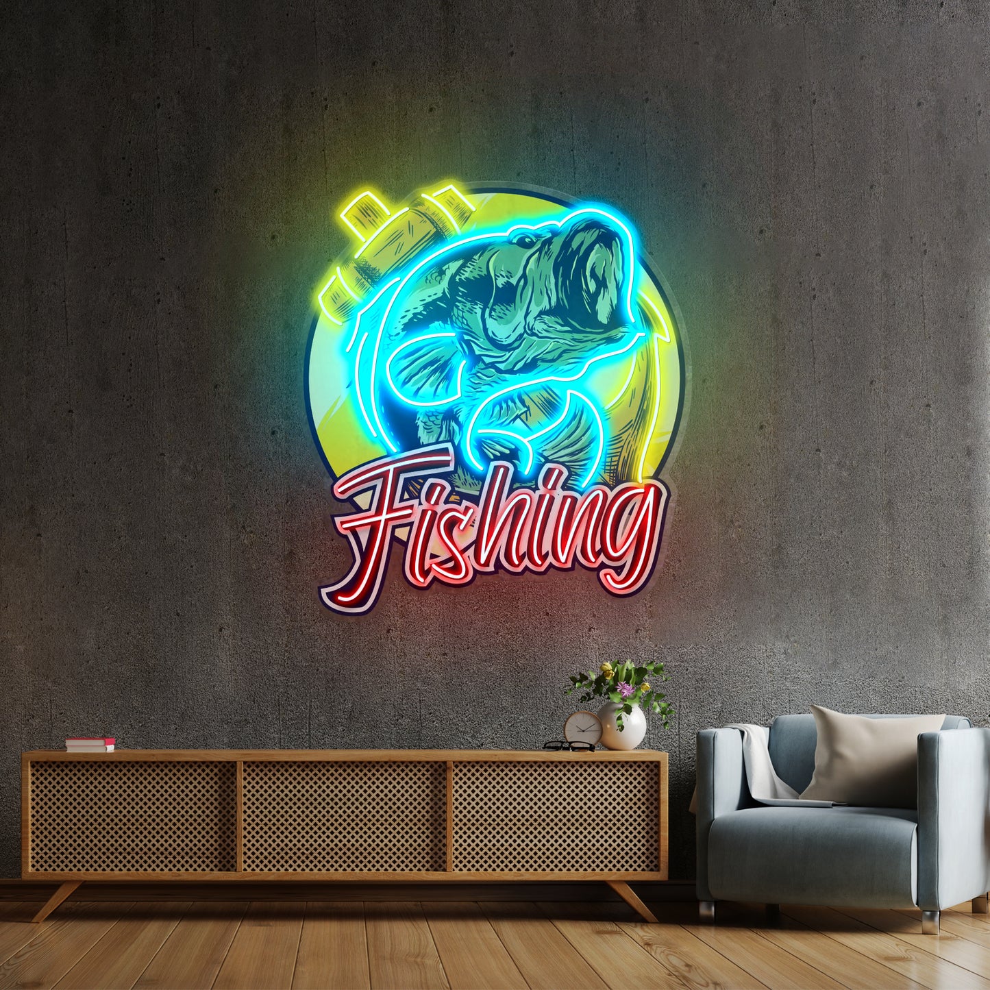 Fishing With A Large Anchor Led Neon Sign Light Custom Led Signs