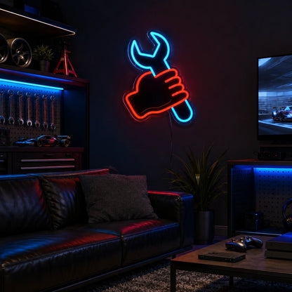 Fist Holding Wrench LED Neon Sign - Shineneon