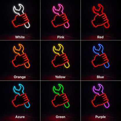 Fist Holding Wrench LED Neon Sign - Shineneon