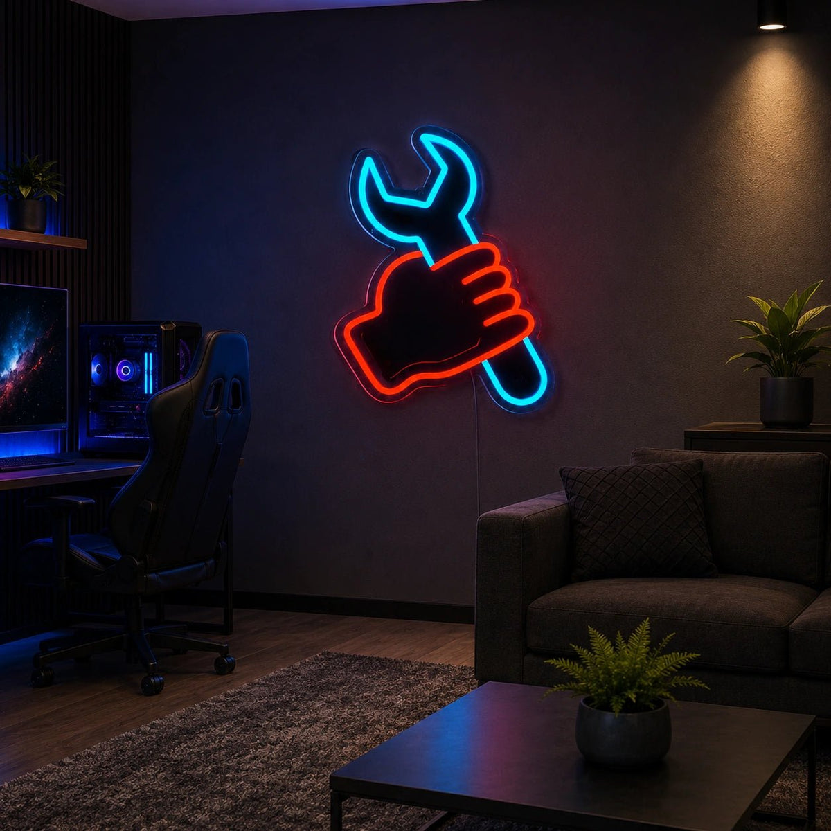 Fist Holding Wrench LED Neon Sign - Shineneon