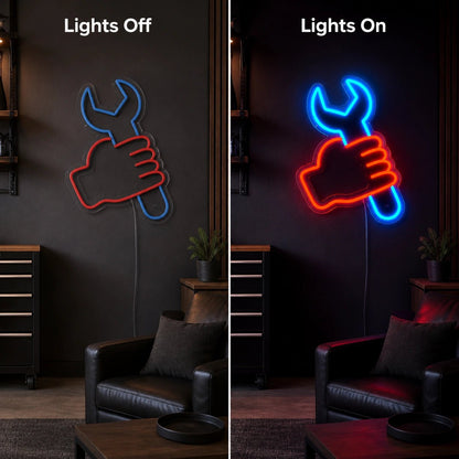 Fist Holding Wrench LED Neon Sign - Shineneon