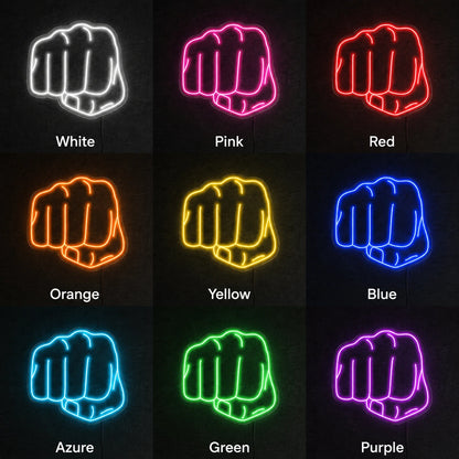 Fist Punch Neon Sign LED Neon Sign color grid