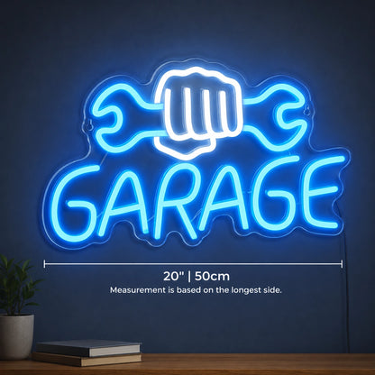 Fist Wrench Garage Neon Sign LED Neon Sign size image