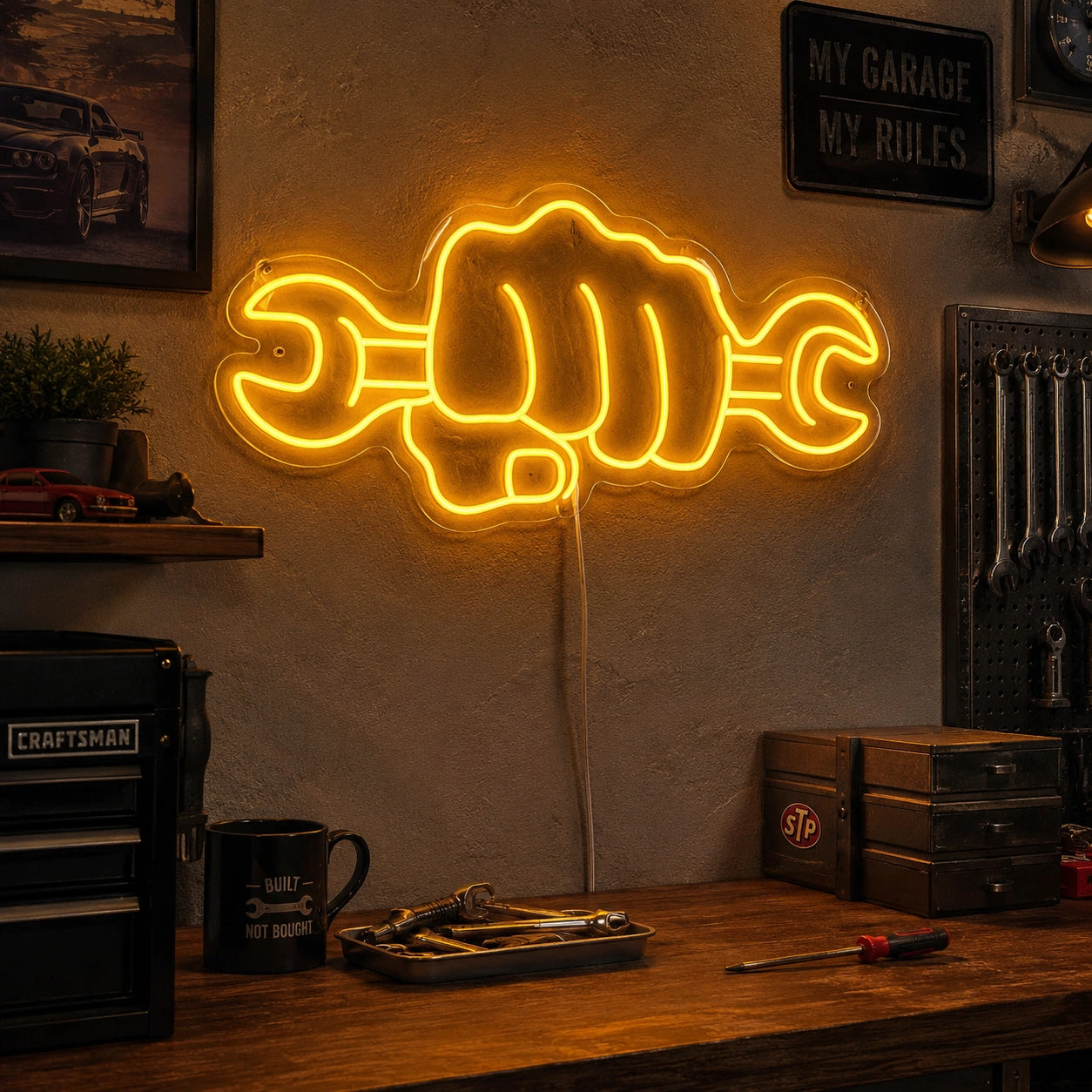 Fist Wrench Neon Sign LED Neon Sign real lifestyle scene