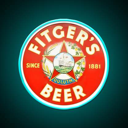 Fitgers Beer Duluth Minnesota Beer Bar Decor Led Neon Sign Rgb Color - Size and dimension reference