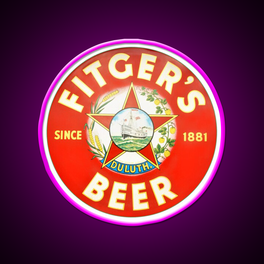 Fitgers Beer Duluth Minnesota Beer Bar Decor Led Neon Sign Rgb Color - Neon sign mounted on wall in room