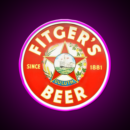 Fitgers Beer Duluth Minnesota Beer Bar Decor Led Neon Sign Rgb Color - Neon sign mounted on wall in room