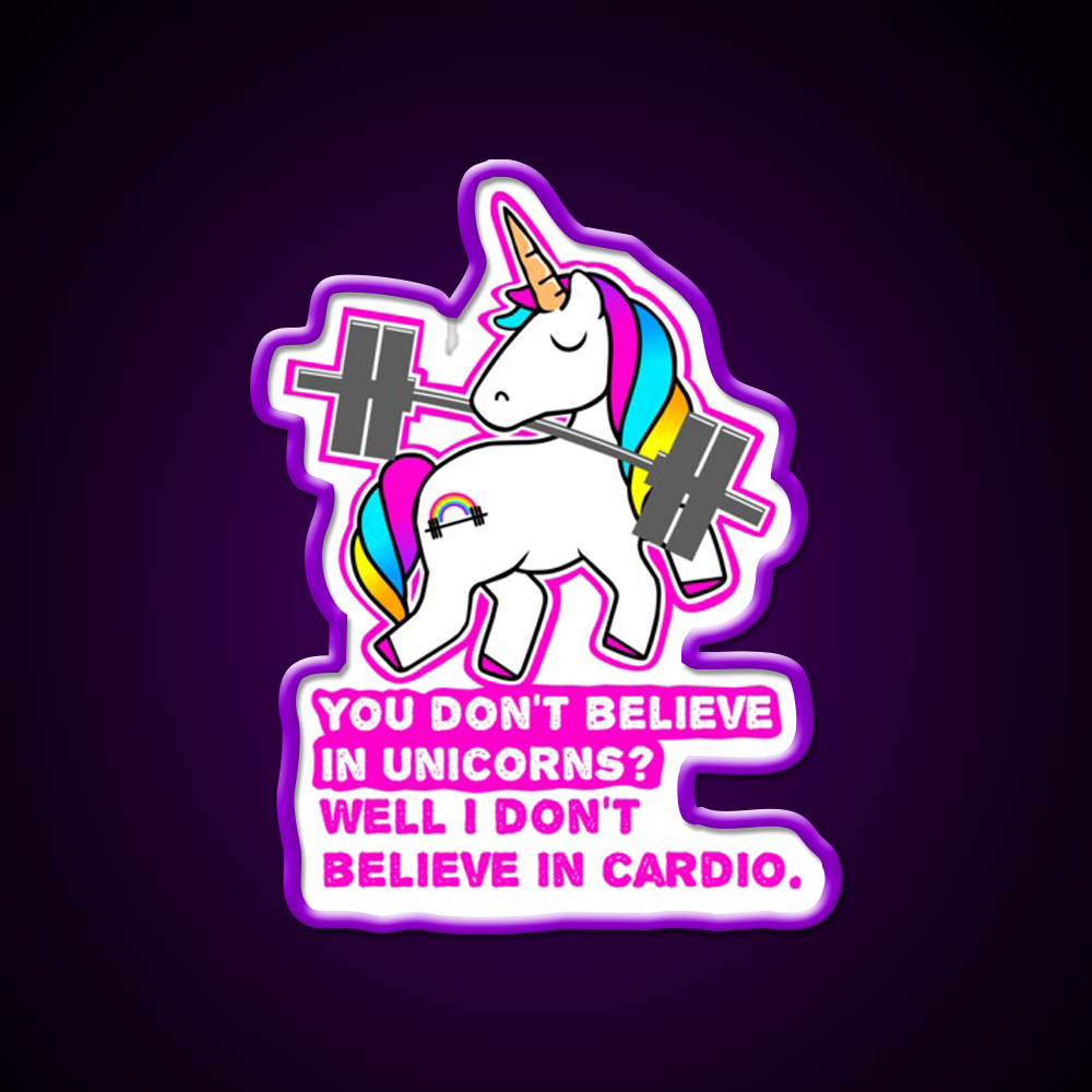 Fitness Barbell Unicorn Cardio Funny Gym Fitness Led Neon Sign Rgb Color - LED neon sign view 9