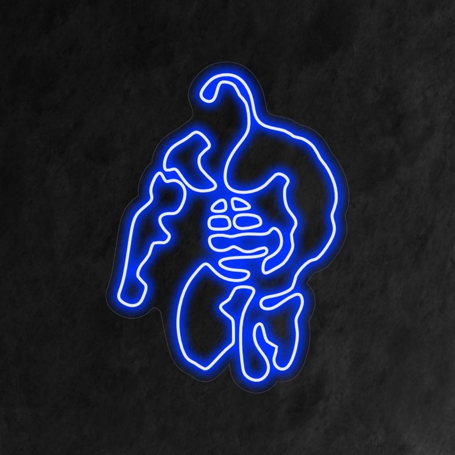 Fitness Bodybuilder Blue Line Art Led Neon Sign For Bar Gym Game Room Decor | Shineneon