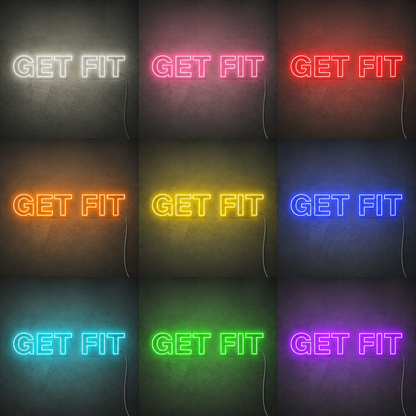 Fitness Fan Room LED Neon Sign color grid