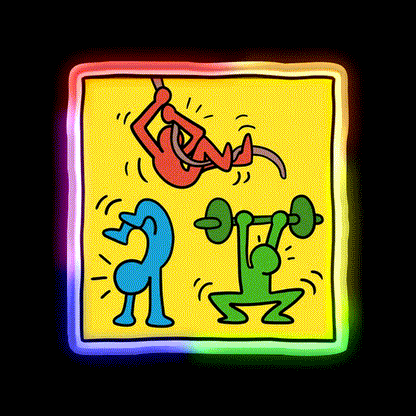 Fitness Figures Gym Fitness Led Neon Sign Rgb Color