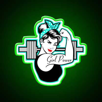 Fitness Fitness Girl Who Lift Fitness Women Gym Fitness Led Neon Sign Rgb Color