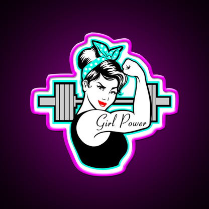 Fitness Fitness Girl Who Lift Fitness Women Gym Fitness Led Neon Sign Rgb Color