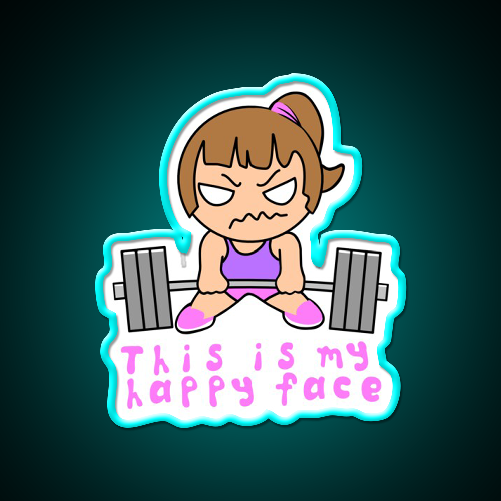 Fitness Funny Barbell Girl Gym Fitness Led Neon Sign Rgb Color