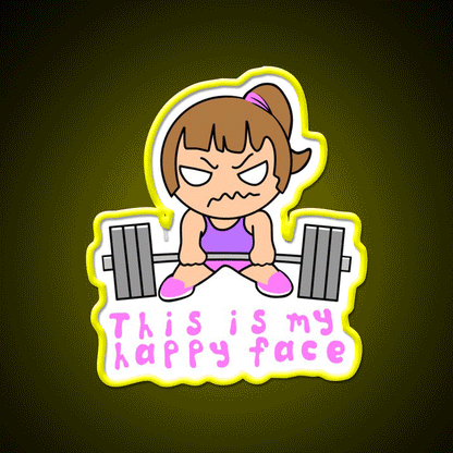 Fitness Funny Barbell Girl Gym Fitness Led Neon Sign Rgb Color - Custom LED neon sign front view