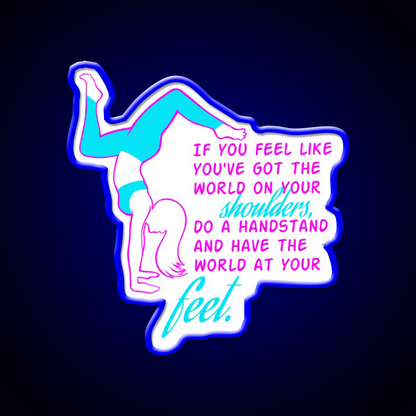 Fitness Girl Hand Stand Girl Gym Fitness Led Neon Sign Rgb Color