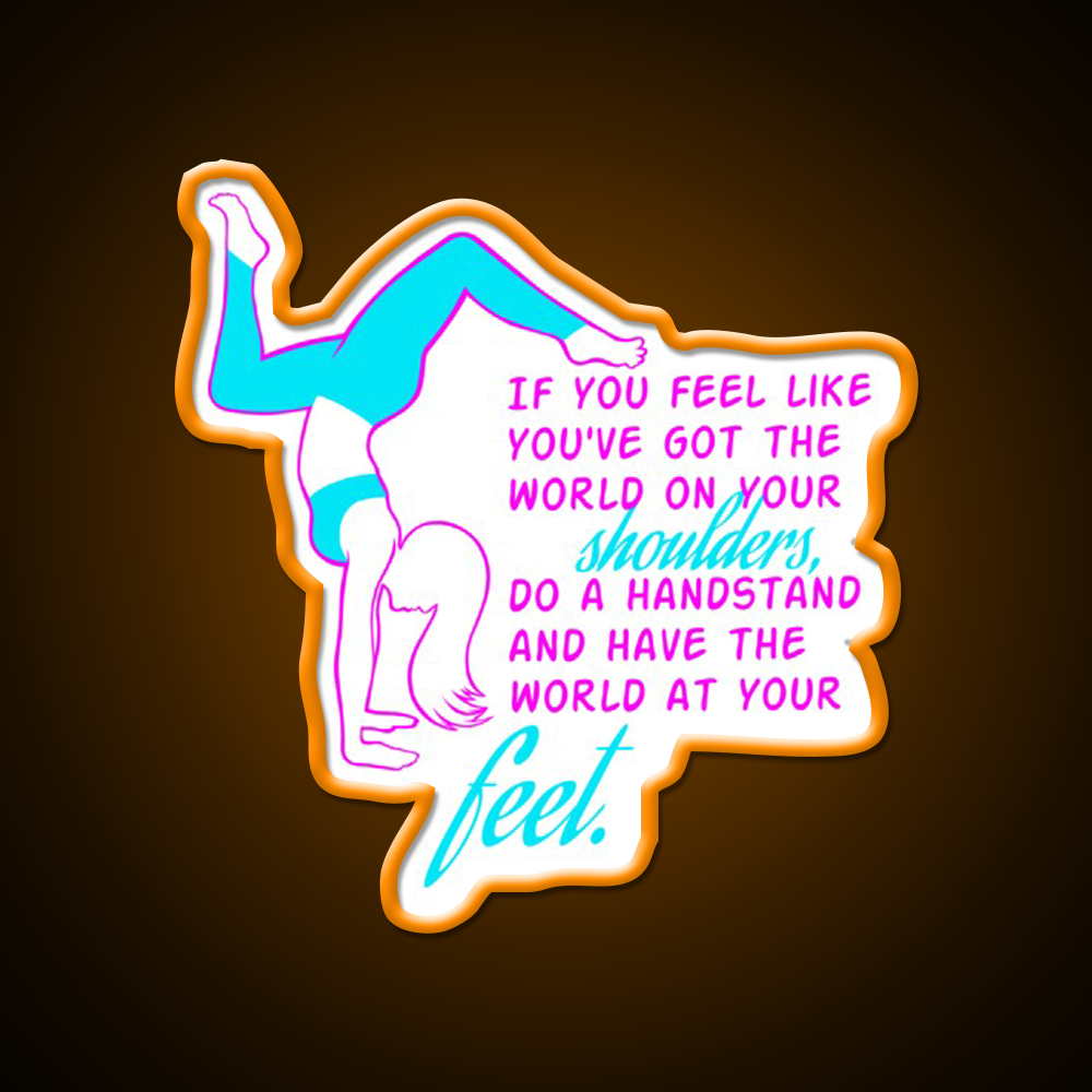 Fitness Girl Hand Stand Girl Gym Fitness Led Neon Sign Rgb Color