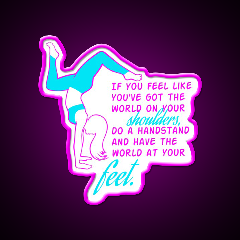 Fitness Girl Hand Stand Girl Gym Fitness Led Neon Sign Rgb Color