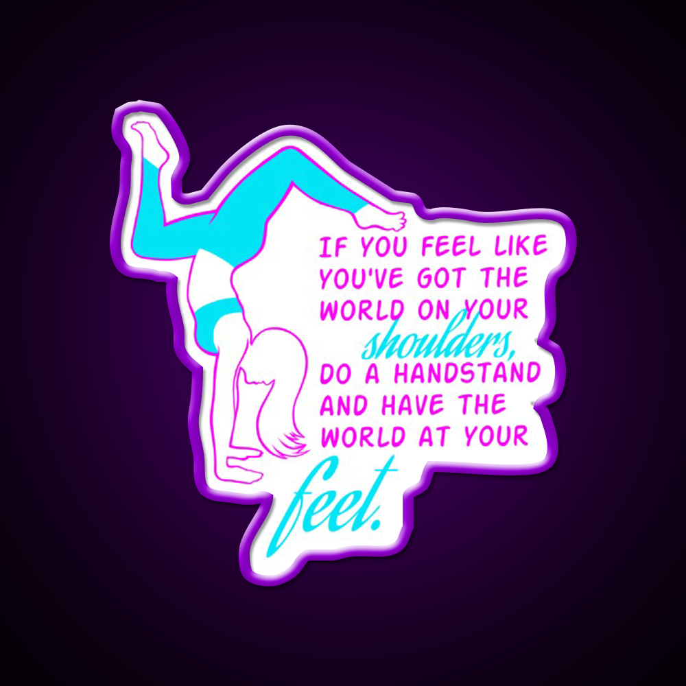 Fitness Girl Hand Stand Girl Gym Fitness Led Neon Sign Rgb Color