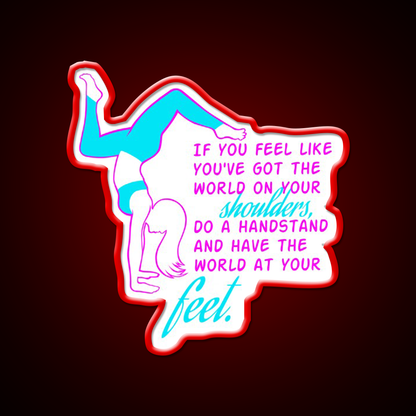 Fitness Girl Hand Stand Girl Gym Fitness Led Neon Sign Rgb Color