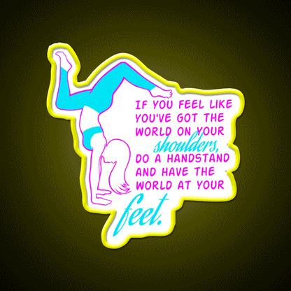 Fitness Girl Hand Stand Girl Gym Fitness Led Neon Sign Rgb Color