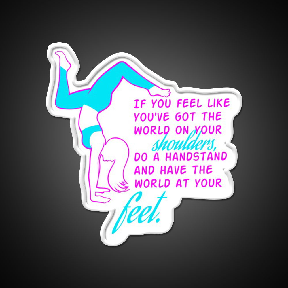 Fitness Girl Hand Stand Girl Gym Fitness Led Neon Sign Rgb Color