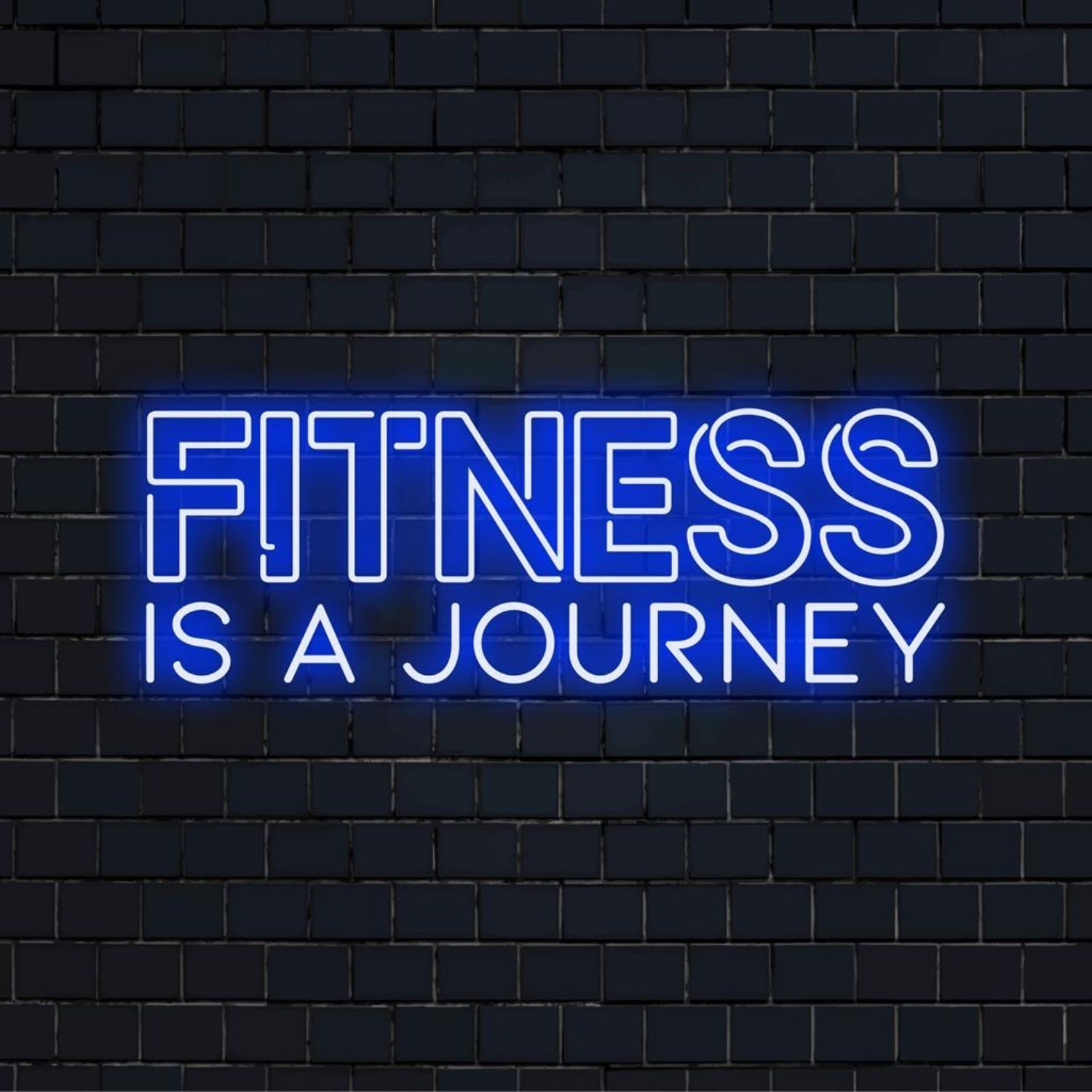 Fitness Is A Journey Blue Led Neon Sign For Gym Studio Decor | Shineneon
