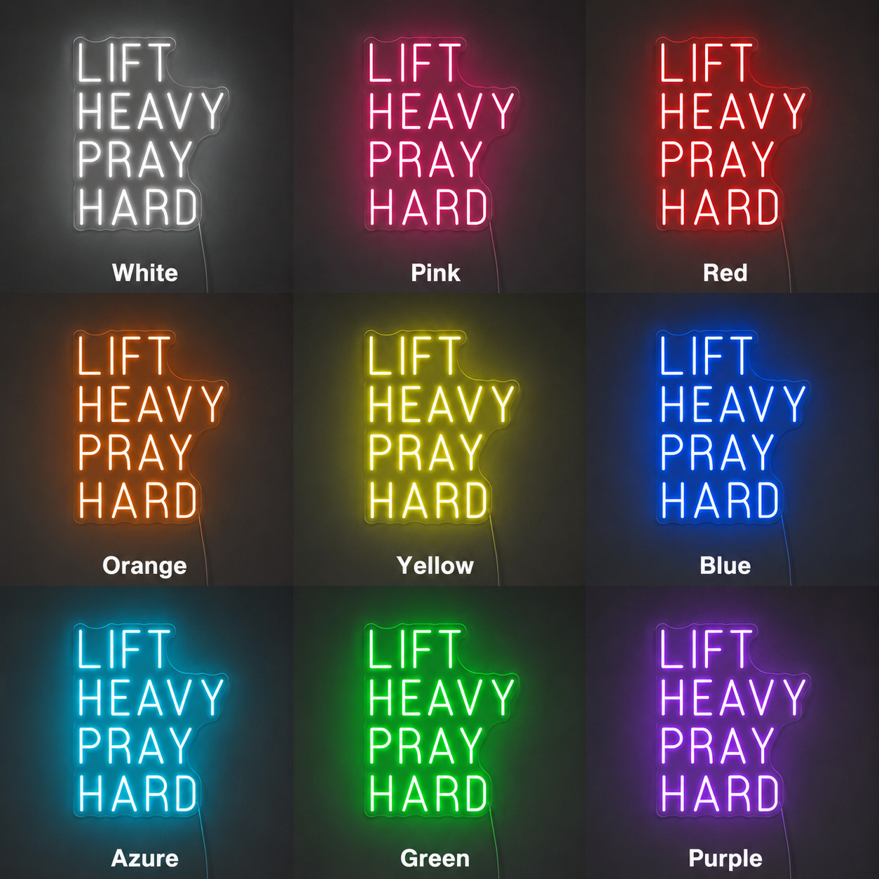 Fitness Sports Room LED Neon Sign color grid