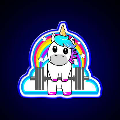 Fitnessgirl Barbell Unicorn Who Lift Gym Fitness Led Neon Sign Rgb Color