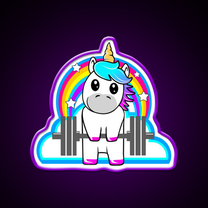 Fitnessgirl Barbell Unicorn Who Lift Gym Fitness Led Neon Sign Rgb Color