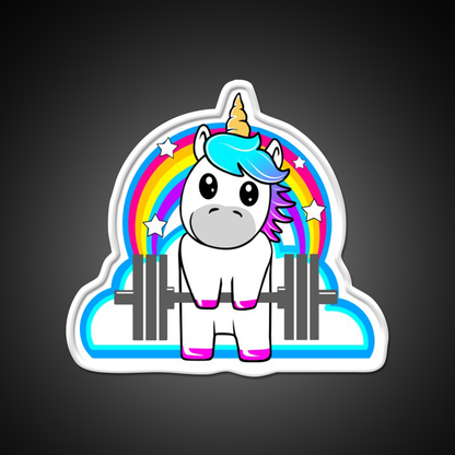 Fitnessgirl Barbell Unicorn Who Lift Gym Fitness Led Neon Sign Rgb Color