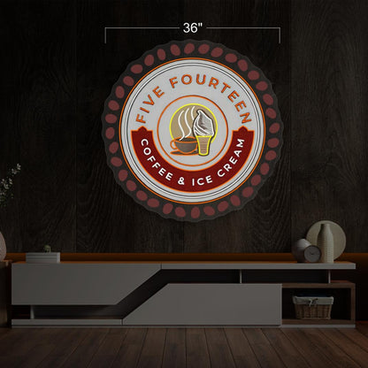 Five Fourteen Coffee Ice Cream Retro Led Neon Sign For Cafe And Dessert Shop Decor | Shineneon