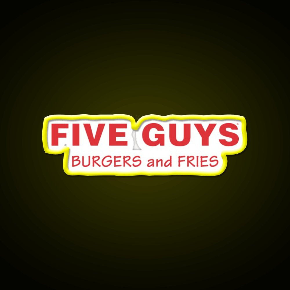 Five Guys Burgers And Fries Merch Fast Food Led Neon Sign For Burger Place Rgb Color - Shineneon