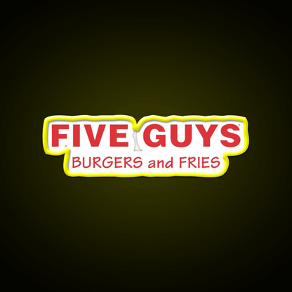 Five Guys Burgers And Fries Merch Fast Food Led Neon Sign For Burger Place Rgb Color - Shineneon