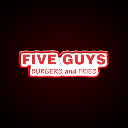 Five Guys Burgers And Fries Merch Fast Food Led Neon Sign For Burger Place Rgb Color - Shineneon