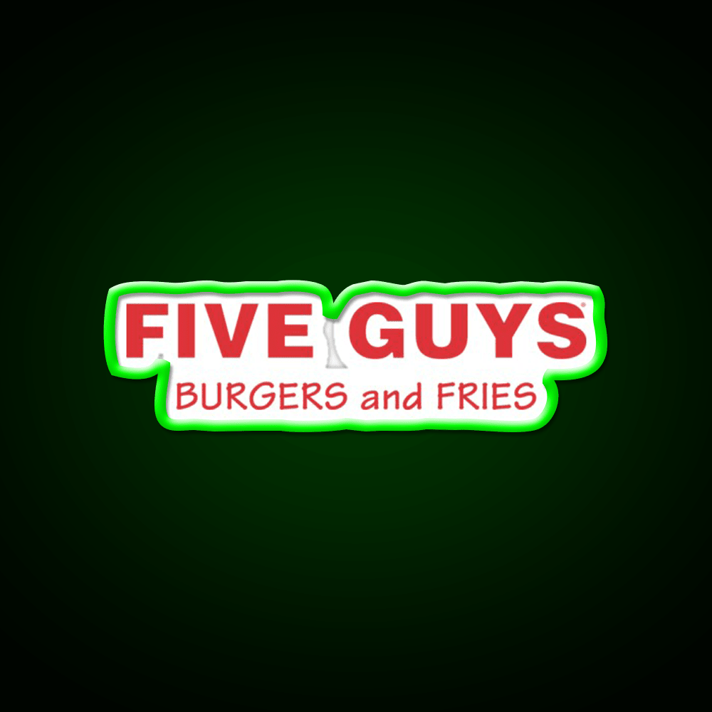 Five Guys Burgers And Fries Merch Fast Food Led Neon Sign For Burger Place Rgb Color - Shineneon