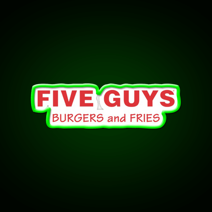 Five Guys Burgers And Fries Merch Fast Food Led Neon Sign For Burger Place Rgb Color - Shineneon