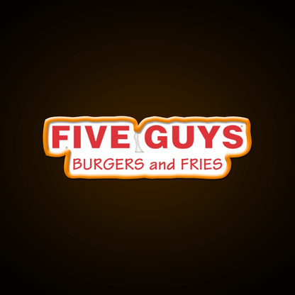 Five Guys Burgers And Fries Merch Fast Food Led Neon Sign For Burger Place Rgb Color - Shineneon