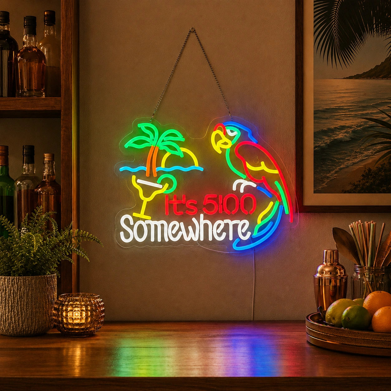 Five Oclock Somewhere Neon Sign LED Neon Sign real lifestyle scene