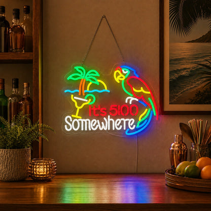 Five Oclock Somewhere Neon Sign LED Neon Sign real lifestyle scene