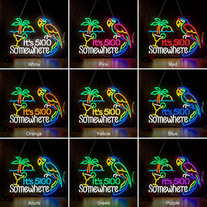 Five Oclock Somewhere Neon Sign LED Neon Sign color grid