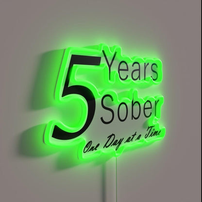 Five Year Sobriety Anniversary Birthday Rgb Led Neon Sign - Shineneon