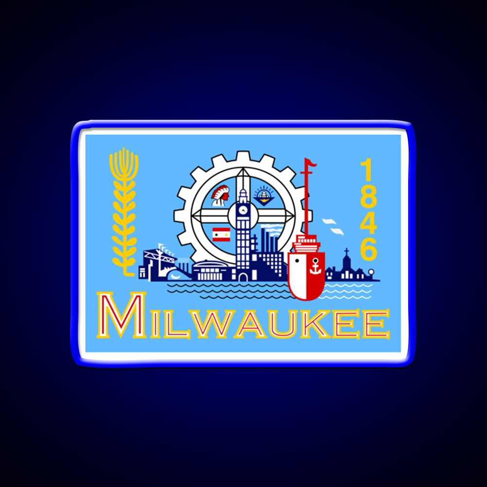 Flag Of Milwaukee Beer Bar Decor Led Neon Sign Rgb Color - LED neon sign view 5