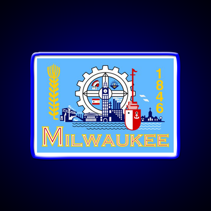 Flag Of Milwaukee Beer Bar Decor Led Neon Sign Rgb Color - LED neon sign view 5